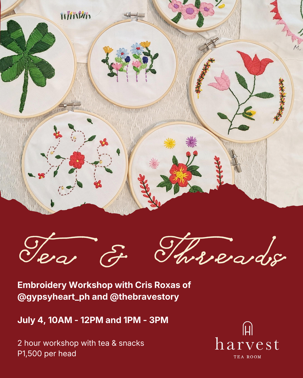 Tea & Threads Embroidery Workshop