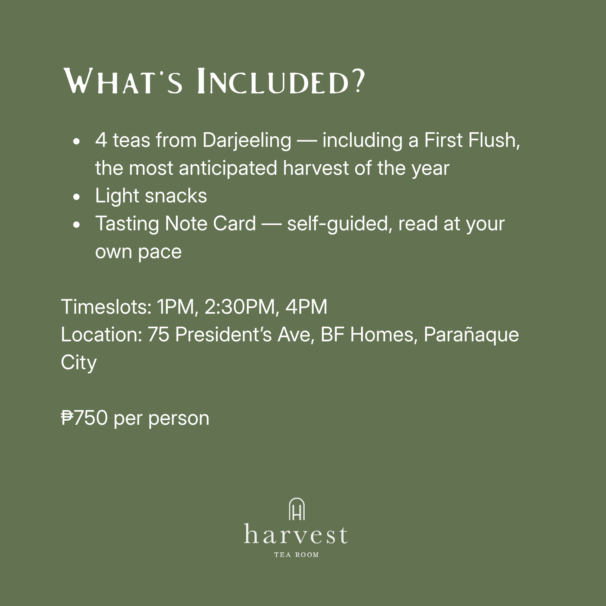 Darjeeling Tea Flight | April 18