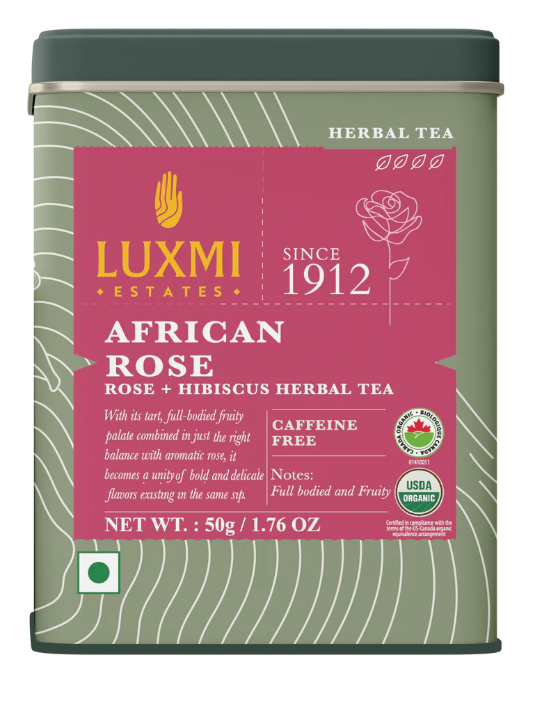 African Rose | Organic Detox Herbal Infusion | Tin Caddy | 50gm