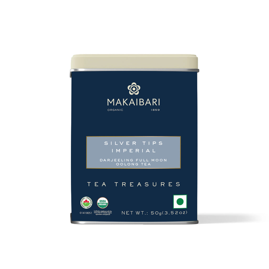 Makaibari Silver Tips Imperial | 50g Tin Caddy | Full Moon Oolong Tea